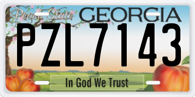 GA license plate PZL7143