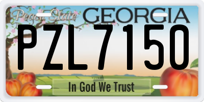 GA license plate PZL7150