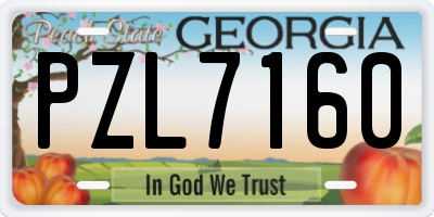 GA license plate PZL7160