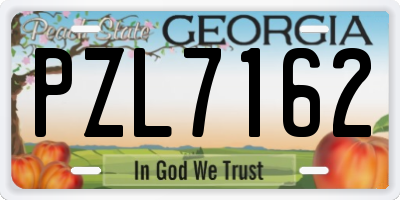 GA license plate PZL7162
