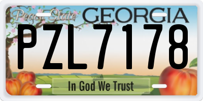 GA license plate PZL7178