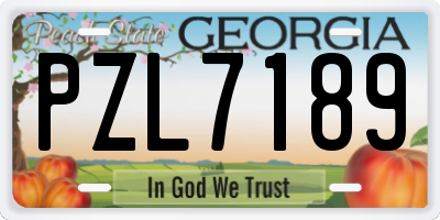 GA license plate PZL7189