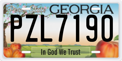 GA license plate PZL7190