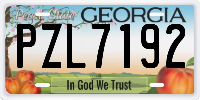 GA license plate PZL7192