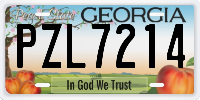 GA license plate PZL7214