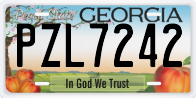 GA license plate PZL7242