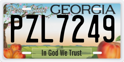 GA license plate PZL7249