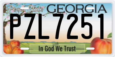 GA license plate PZL7251