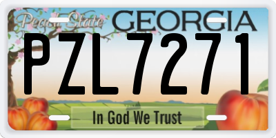 GA license plate PZL7271