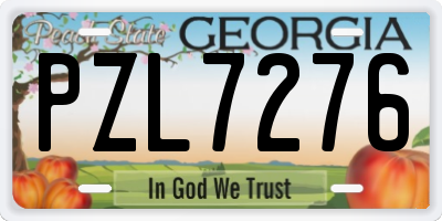 GA license plate PZL7276