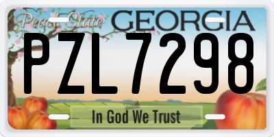 GA license plate PZL7298