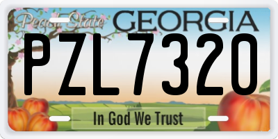 GA license plate PZL7320