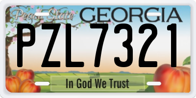 GA license plate PZL7321