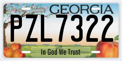 GA license plate PZL7322