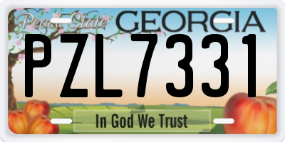 GA license plate PZL7331