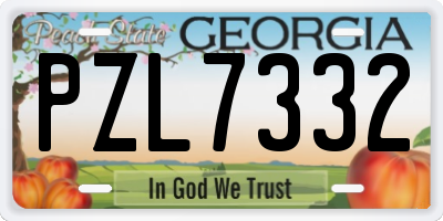 GA license plate PZL7332