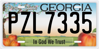 GA license plate PZL7335