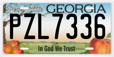 GA license plate PZL7336