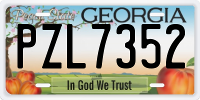 GA license plate PZL7352