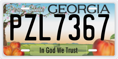 GA license plate PZL7367