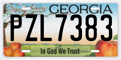 GA license plate PZL7383