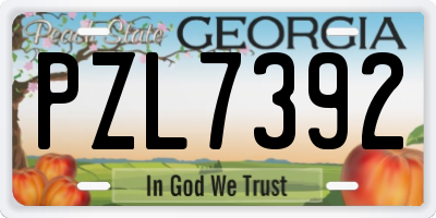 GA license plate PZL7392