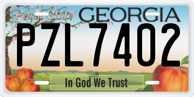 GA license plate PZL7402