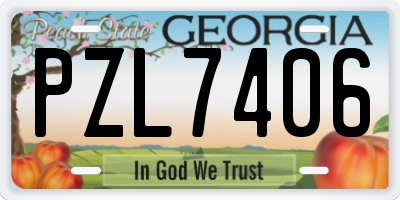 GA license plate PZL7406