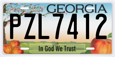 GA license plate PZL7412