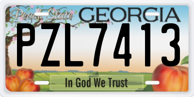 GA license plate PZL7413