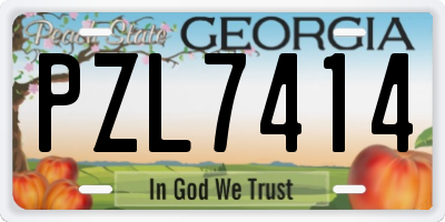 GA license plate PZL7414