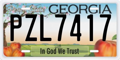 GA license plate PZL7417