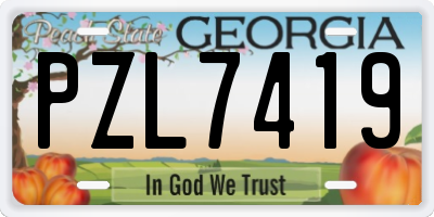 GA license plate PZL7419