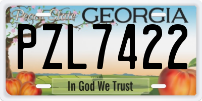 GA license plate PZL7422
