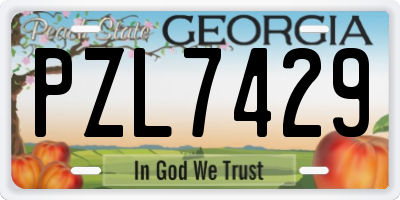 GA license plate PZL7429