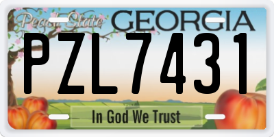 GA license plate PZL7431