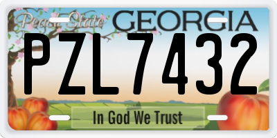GA license plate PZL7432