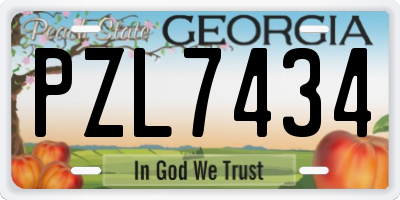 GA license plate PZL7434