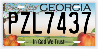 GA license plate PZL7437