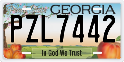 GA license plate PZL7442