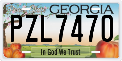 GA license plate PZL7470