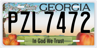 GA license plate PZL7472