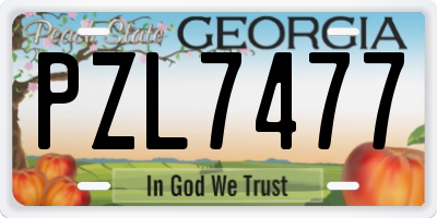 GA license plate PZL7477