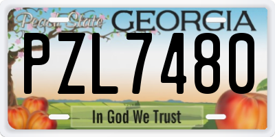 GA license plate PZL7480