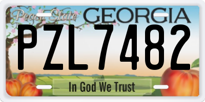 GA license plate PZL7482