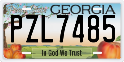 GA license plate PZL7485