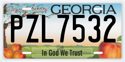 GA license plate PZL7532