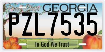 GA license plate PZL7535