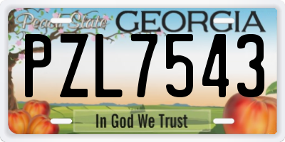 GA license plate PZL7543