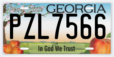 GA license plate PZL7566